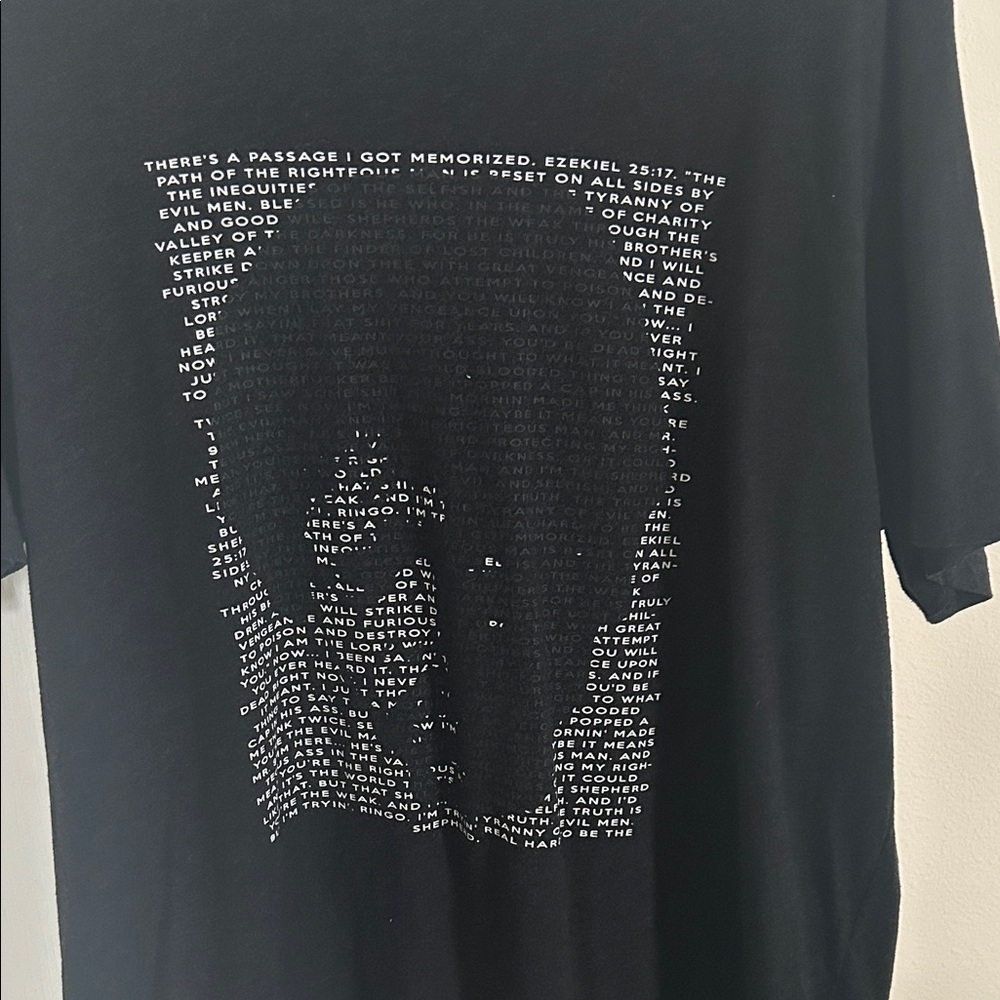 Pulp Fiction Jules Winnfield Ezekiel 25:17 Typography Graphic Tee - Black XL - Picture 2 of 2